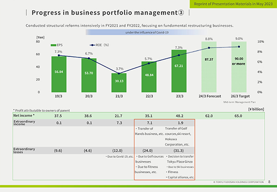 Progress in business portfolio management③