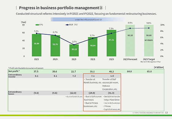 Progress in business portfolio management③